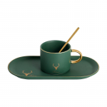 Creative Solid Color Nordic Ceramic Coffee Cup Set Pusryčių puodelio puodelis raudona