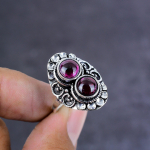 Natural Pink Rubilite Gemstone Handmade 925 Sterling Silver Ring Size 8 c7i55