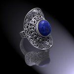 Natural Lapis Lazuli Gemstone Handmade 925 Sterling Silver Ring Size 9.75 o2q11