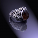 Natural Smoky Topaz Gemstone Handmade 925 Sterling Silver Ring Size 8.5 q4h80