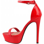 Moteri&scaron;kos basutės Seksualūs atviri pir&scaron;tai 14 cm Vakarienė Blyksniai auk&scaron;takulniai lakinės odos naktinio klubo platforma Vakarėlio raudoni vestuviniai batai 44 didesnio dydžio 37 raudona