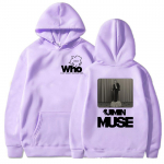 Megztiniai su gobtuvais Jimin Muse albumas Grafiniai megztiniai Kas mano &scaron;irdis laukia gėlių marginimo megztiniai Moletom Feminino žiemos moterys M