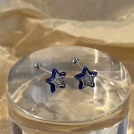 Trend Blue Star Pentagram Stud auskarai moterims Y2K papuo&scaron;alai