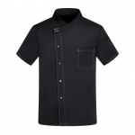 Unisex stovo apykaklė trumpomis rankovėmis virėjo uniforma, vienspalvė, viena krūtinė, ki&scaron;eninė restorano kepyklėlės padavėjo uniforma XXXXL balta