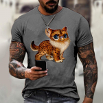 3D spausdinimo mar&scaron;kinėliai trumpomis rankovėmis Vyri&scaron;ki sportiniai drabužiai Vasariniai mar&scaron;kinėliai su apvaliu kaklu plius dydžio vyri&scaron;ki paprasti mar&scaron;kinėliai S