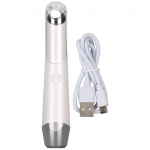 Ne&scaron;iojama akių masažuoklio lazdelė, elektrinė vibracija su kar&scaron;tu kompresu paburkimui ir akių priežiūrai balta