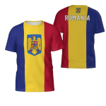 Rumunijos futbolo mar&scaron;kinėliai Rumunijos vėliavos grafiniai mar&scaron;kinėliai vyrams Sporto salės mar&scaron;kinėliai 3D futbolo klubo komandos mar&scaron;kinėliai Moteri&scaron;ki drabužiai S
