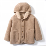 Vaiki&scaron;ka ėriuko vilnos striukė Rudeninė žieminė vilna, &scaron;iltas gobtuvas paaugliams Vaikų kailiniai vir&scaron;utiniai drabužiai kasdieniai kasdieniai 4&ndash;18 metų vaikų vir&scaron;utiniai drabužiai, drabužiai 130cm chaki