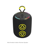 Lauko Bluetooth garsiakalbis IPX6 atsparus vandeniui, galingas bosas, kompakti&scaron;kas ir ne&scaron;iojamas TWS Bluetooth garsiakalbis juoda
