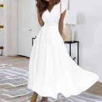 Moteri&scaron;ka ilga suknelė Maxi suknelė Laisvalaikio suknelė &Scaron;ifono Suknelės Swing Suknelė Vienspalvis Kasdienis brandus lauke Kasdienis pasimatymas Suknelė trumpomis rankovėmis V formos i&scaron;kirpte