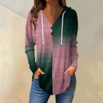 Moteri&scaron;ki kasdieniai madingi vienspalviai V formos i&scaron;kirptės ilgomis rankovėmis užsegami gobtuvai XXL vynas