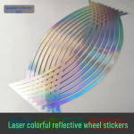 Vandeniui atsparūs lazeriniai atspindintys ratų lipdukai automobiliams, motociklams ir elektromobiliams, kurių dydis 10/12/14/15/18 colių. Laser Wheel Sticker [10 inches]