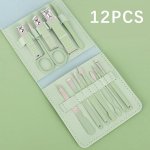 Grožio replės nagų kirpimo ma&scaron;inėlės pedikiūro manikiūro įrankiai nerūdijančio plieno nagų kirpimo ma&scaron;inėlių rinkinys 12pcs rožinė