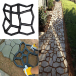 Path Maker Forma Daugkartinio naudojimo betono cemento akmens dizaino klojimo forma juoda