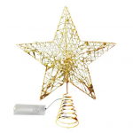 LED Star Kalėdų eglutės vir&scaron;us Blizgantis Auksinis Metalinis Žvaigždės &Scaron;viesos Ornamentas Baterija maitinamas Tu&scaron;čiaviduris Star Tree Vir&scaron;utinis &Scaron;viestuvas Kalėdų Namų Vakarėliams Barai D