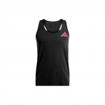Adidas Adizero Promo bėgimo mar&scaron;kinėliai su dryžuotu logotipu, greitai džiūstančia sportine liemene, juodos, IL1495 M