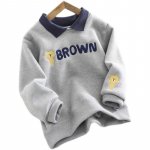 Boy's Winter Plus Velvet Hoody polo mar&scaron;kinėliai ilgomis rankovėmis, vidutiniai ir dideli vaiki&scaron;ki drabužiai, netikri dviejų dalių vir&scaron;ūnės 160 žalia