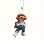 1 vnt. madingas 2D akrilo pudelio kabantis ornamentas, 3,14 colio automobilio žavesys Fashion Teddy
