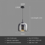 Stiklinis pakabinamas &scaron;viestuvas Prabangus pakabinamas &scaron;viestuvas Deco Led pakabinamas &scaron;viestuvas miegamojo modernus &scaron;viestuvas pakabinamas lempa Diameter -15cm pilka