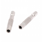 2 vnt &scaron;e&scaron;iakampio koto nuo 6,35 mm iki 4 mm įdėklo antgalio adapterio elektrinis atsuktuvo lizdo laikiklis mikro bitų adapterio magnetinio laikiklio įrankiai 2pcs