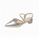 Smailūs Maži Auk&scaron;ti Kulniukai Moteri&scaron;kas Dizaino Pojūtis Ni&scaron;iniai Kalnų Kri&scaron;tolai Temperamentingi Sandalai Moterims 2024 Vasaros Nauji Madingi Batai 40 sidabras