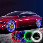 Spalvingos LED ratų stebulių ventilių lemputės automobiliams ir motociklams