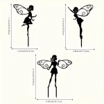 3 vnt Metalinių gėlių pasakų siluetas sodas Orientyrai Dekoratyvinės fėjų skulptūros kaimo sodams Lauko kiemo vejos menas balta