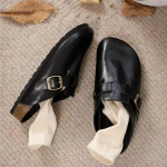 &Scaron;lepetės Moterims Mules Batai Balerinos Platforma Laisvalaikio Batai Moterims 2024 Mados Tendencija Patogūs Slingback Rudens Nauja Mada Retro Zapatos 35 juoda