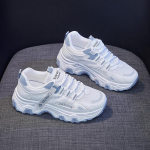 Koreieti&scaron;ko stiliaus moteri&scaron;ki platforminiai sportbačiai 2024: Madingi pavasariniai sportiniai laisvalaikio batai Q7811 36 balta/orchidėja