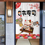 60-120 cm japoni&scaron;ko restorano durų užuolaida su&scaron;i sashimi restorano dekoratyvinė užuolaida virtuvė i&scaron;einamoji audinio pertvara 80x140cm