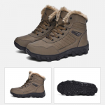 Rusi&scaron;ko stiliaus žieminiai batai vyri&scaron;ki batai vandeniui atsparūs lauko batai vyri&scaron;ki sniego batai auk&scaron;ta vyri&scaron;ka avalynė 48 ruda