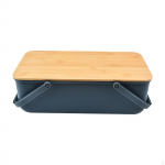 Bread Keeper for Bread, Bun, Bagel, Loaf Bakery Space Saving Cafes Box navy tamsiai mėlyna