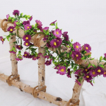 2 vnt. 180 cm dirbtinių ramunių vijoklių, dirbtinių gėlių, gėlių girliandų, kabančių gebenės, netikrų ramunių vijoklių namų, vestuvių arkos dekorui violetinė