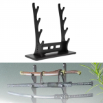 Samurajų Stovas Kardų Laikiklis Pagrindo Atrama Viduramži&scaron;kas Pakabukas Tanto Wakizashi Black 4 Tier