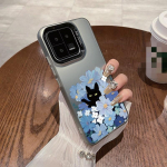 Katės Gėlės Dėklas iPhone 16 Samsung A55 A35 A34 S24 FE Xiaomi Redmi Note 13 Pro 14C Huawei Honor 200 Smūgiams Atsparus Telefono Bamperis Apsauga nuo Įbrėžimų Pilnas Dangtelis Samsung A54 5G