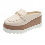 Nauji mados prekės ženklo dizainas Lizard Croc metalinės grandinėlės mulas sandalai moteri&scaron;kos plei&scaron;tinės platformos batai Zapatos Para Mujer 35