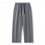 Summer Ice Silk Pants Men's Thin Straight Drawstring Suit Pants Loose Breathable Speed Drying Casual Pants 2XL