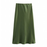 Moteri&scaron;kas mados satino masyvus klostuotas midi sijonas Vintažinis vidutinio elastingumo juosmuo Moteri&scaron;kas eleganti&scaron;kas moteri&scaron;kas sijonas Eleganti&scaron;kas A linijos plonas moteri&scaron;kas ilgas sijonas 25954 M