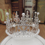 Vestuvių karūna kūdikio karūna Tiara gimtadienio torto puo&scaron;mena Princesės nėrinių karūnėlės galvos juostos priedai