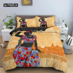 Antklodės užvalkalas Afrikos moters tema moterims vaikams mikropluo&scaron;to egzoti&scaron;kas antklodės užvalkalas etninis afro patalynės komplektas kambario dekoracija 70x133cm 2pcs