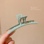 Universalus korėjieti&scaron;kas didelis kvadratinis lanko plaukų segtukas-žnyplė F1131 chaki