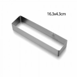 Stačiakampis nerūdijančio plieno žiedas, kepimo, putėsių forma, tortų, sausainių pjaustyklės 16.3x4.3cm