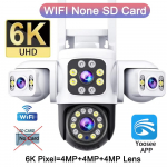 6K 12MP UHD WiFi IP Kamera Lauko Trys Ekrano Trys Objektyvai Žmogaus Tipo AI Aptikimas Automatinis Sekimas Apsauga Yoosee APP IP CCTV 6k camera