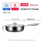Universali voki&scaron;ka 316 nerūdijančio plieno neprideganti keptuvė indukcinėms ir dujinėms viryklėms 32CM frying pan