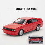 1/36 Scale Quattro 1980 Alloy Car Models Toy Diecasts Vehicles Model Doors Opened Pull Back Sport Car for Kids Gift raudona