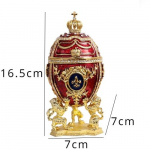 lydinys Emalis Amatų karūnos kiau&scaron;inių papuo&scaron;imas Velykų dekoravimas Kiau&scaron;inių papuo&scaron;alų dėžutė gyvenamojo kambario namų apdaila Papuo&scaron;alų auskarų saugykla 7x7x16.5cm raudona