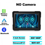 5 colių motociklo Carplay vandeniui atsparus 1080P WiFi belaidis Android-Auto DVR monitorius Dash Cam GPS navigacijos TPMS Screen