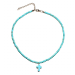 Moterų Bohemia Turquoise Cross Summer Beach Choker Kaklo papuo&scaron;alai Dovana žalia