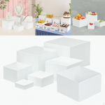 7 dalių akrilo kubo ekrano dėžutės stovas, įdedamas į stalą, 5 pusių bufetas