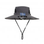 Lauko skrybėlė nuo saulės su plačiu kra&scaron;tu ir saulės energija varomu ventiliatoriumi, kvėpuojančio tinklelio dizainas, apsauga nuo UV spindulių, vaiki&scaron;ka berniukų skrybėlė